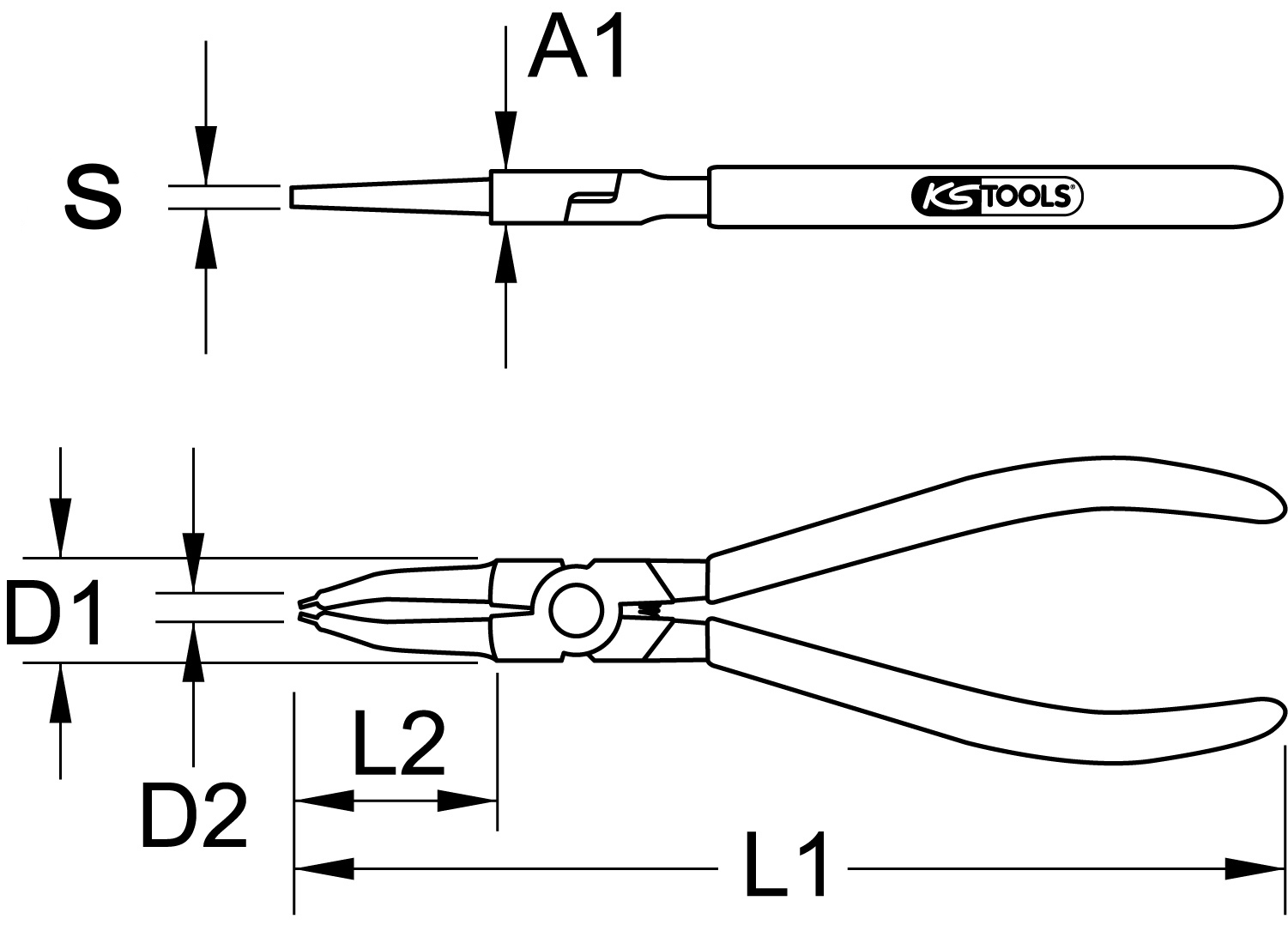 KS Tools Sicherungszange für Innensicherungsringe