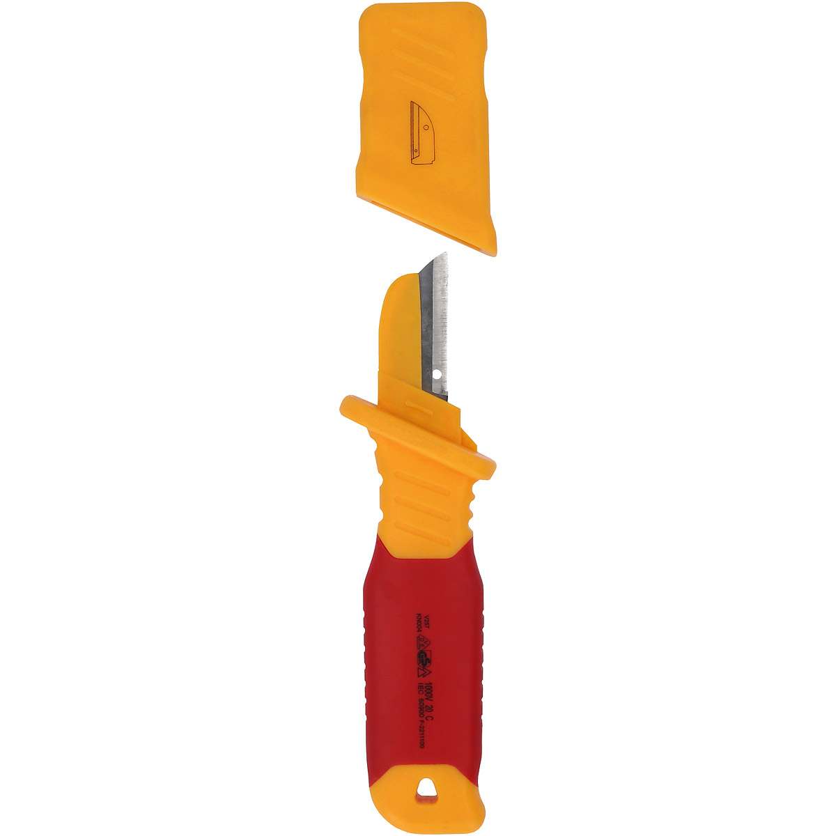 KS Tools Kabelmesser mit Schutzisolierung und gerader Klinge, 200mm