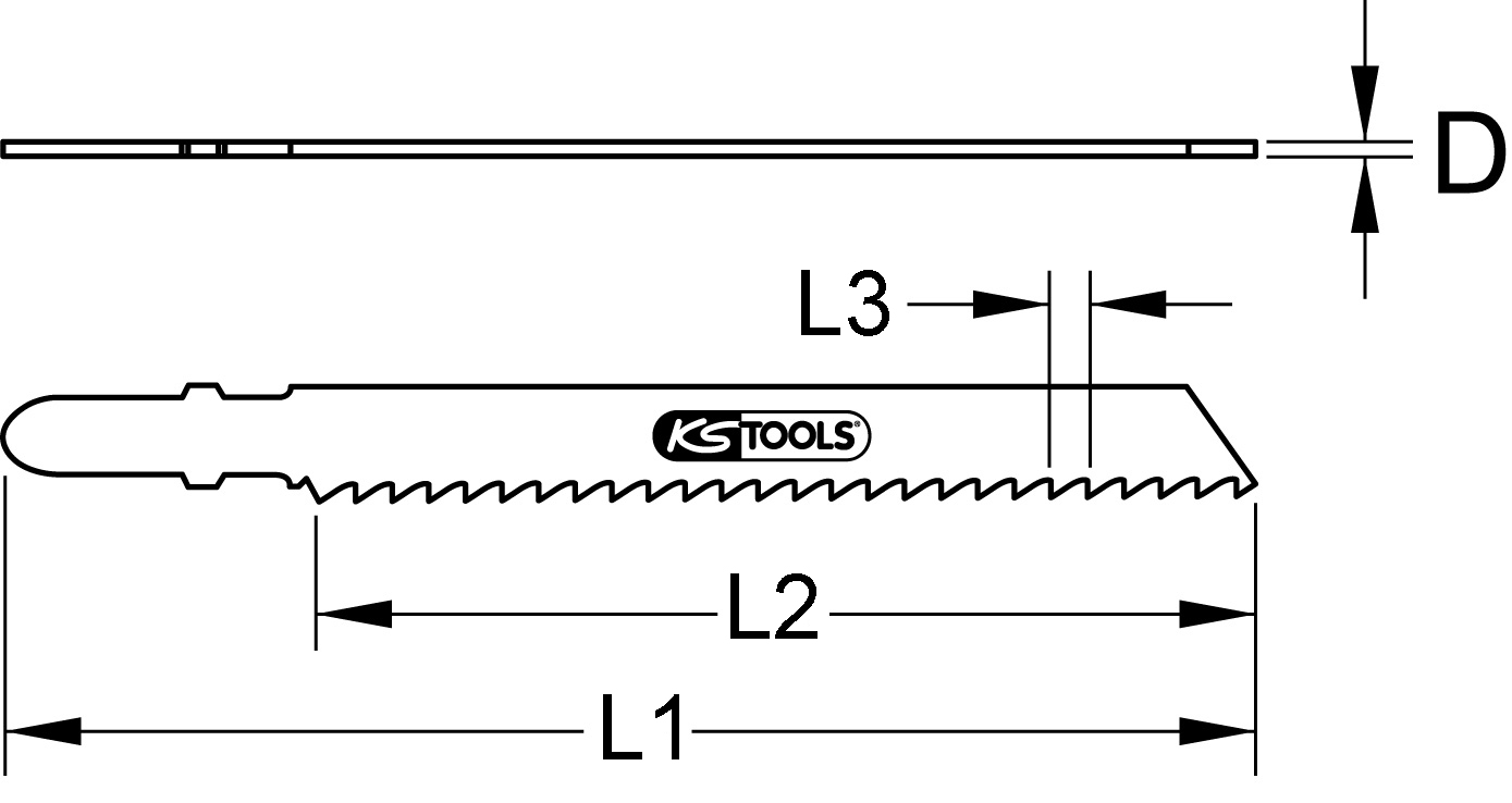 KS Tools Bi-Metall-Stichsägeblatt, 75mm, 1,2mm, T118AF, 5er Pack