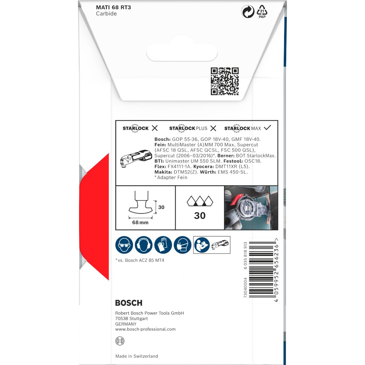 Bosch PRO MATI 68 RT3 Blatt für Multifunktionswerkzeuge,2,8 x 68 mm