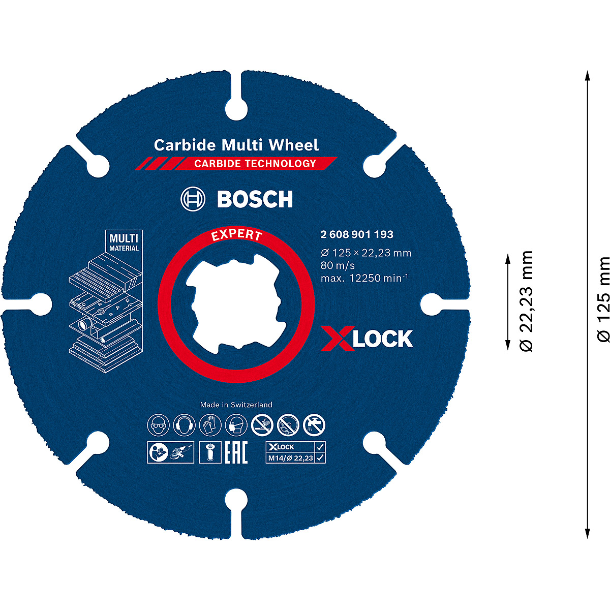 Bosch EXPERT Carbide Multi Wheel X-LOCK Trennscheibe, für kleine Winkelschleifer
