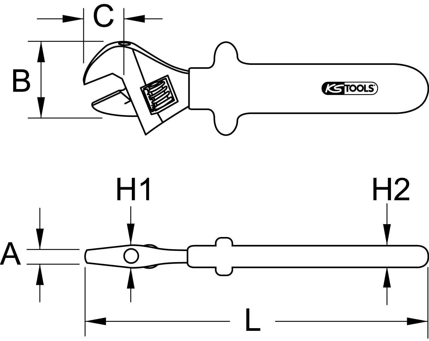 KS Tools Rollgabelschlüssel mit Schutzisolierung