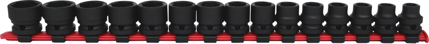 KS Tools 1/2" Sechskant-Kraft-Stecknuss-Satz, extra kurz, 15-tlg
