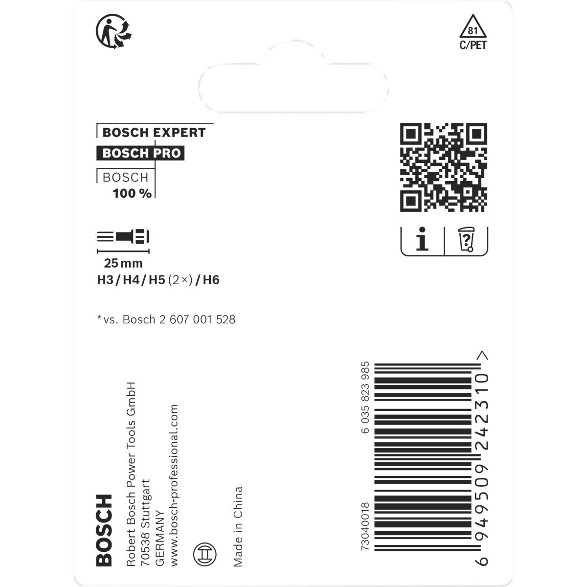 Bosch PRO Hex Impact Bit,H3,H4,H5(x2),H6,25 mm, 5 teiliges Set