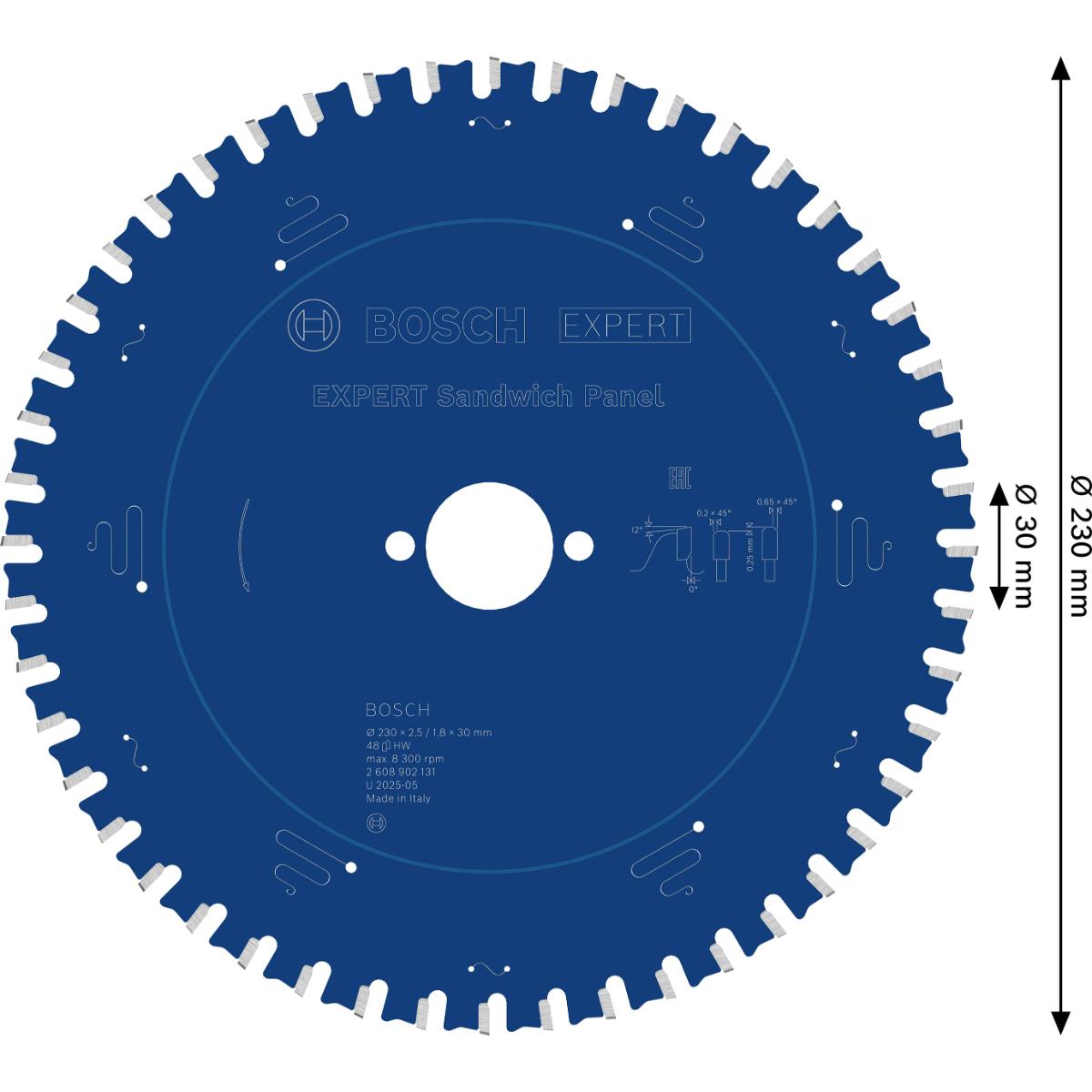 Bosch EXPERT Steel Kreissägeblatt, 230x30 mm, Z48