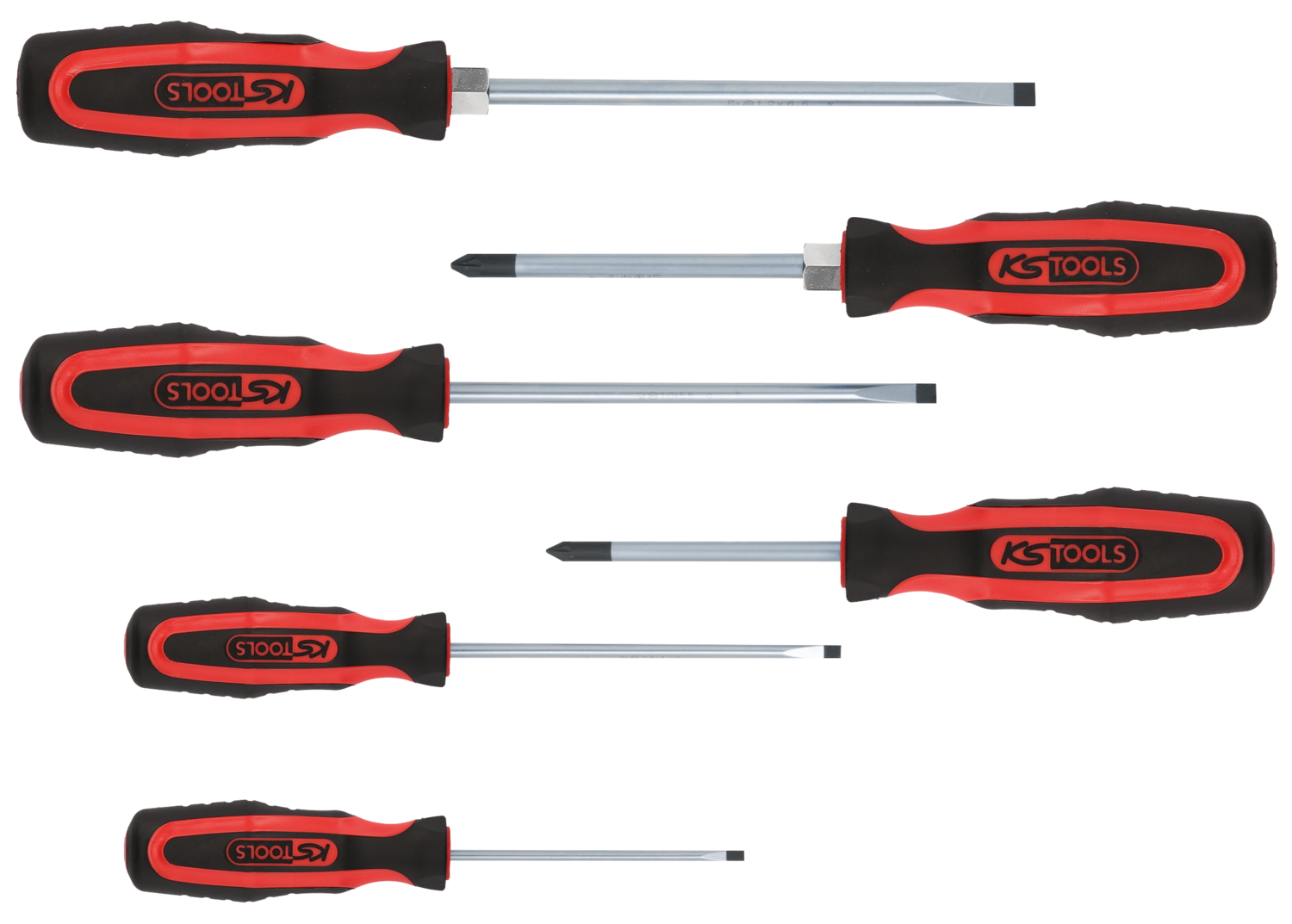 KS Tools ERGOTORQUEplus Schraubendreher-Satz, 6-tlg Schlitz, PZ