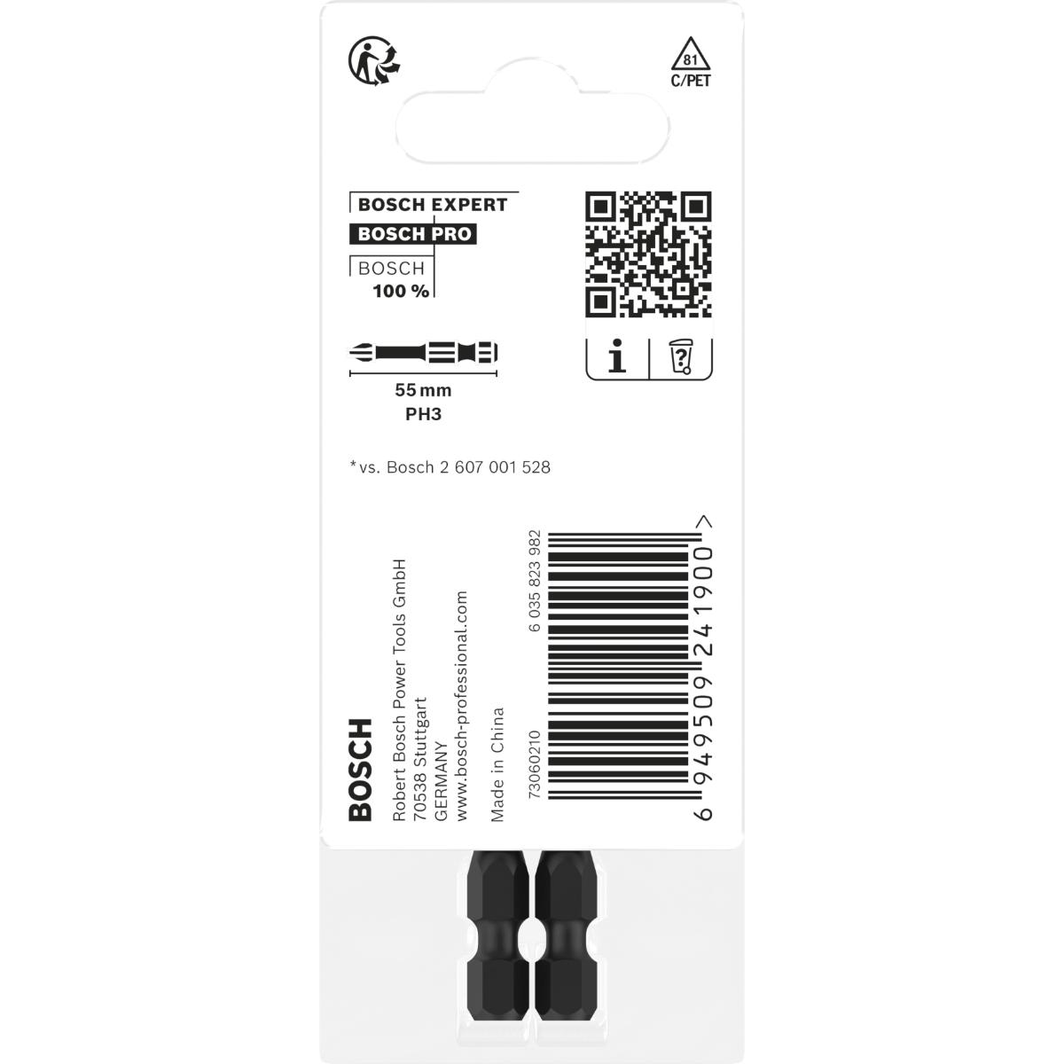 Bosch PRO Phillips Impact Bit,PH3,55 mm - 2 Stück
