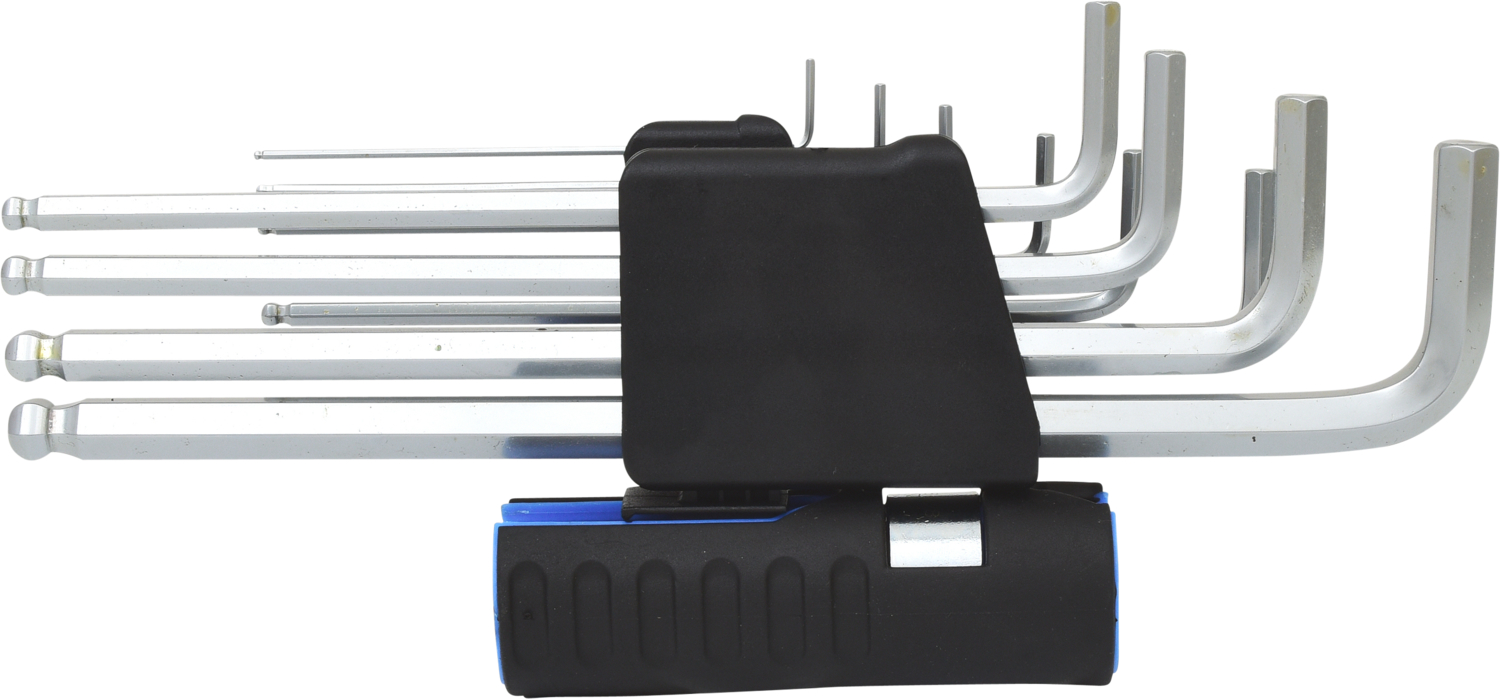KS Tools 3 in 1 Innen6kant-Winkelstiftschlüssel-Satz,10-tlg XL, Kugelkopf, Zoll