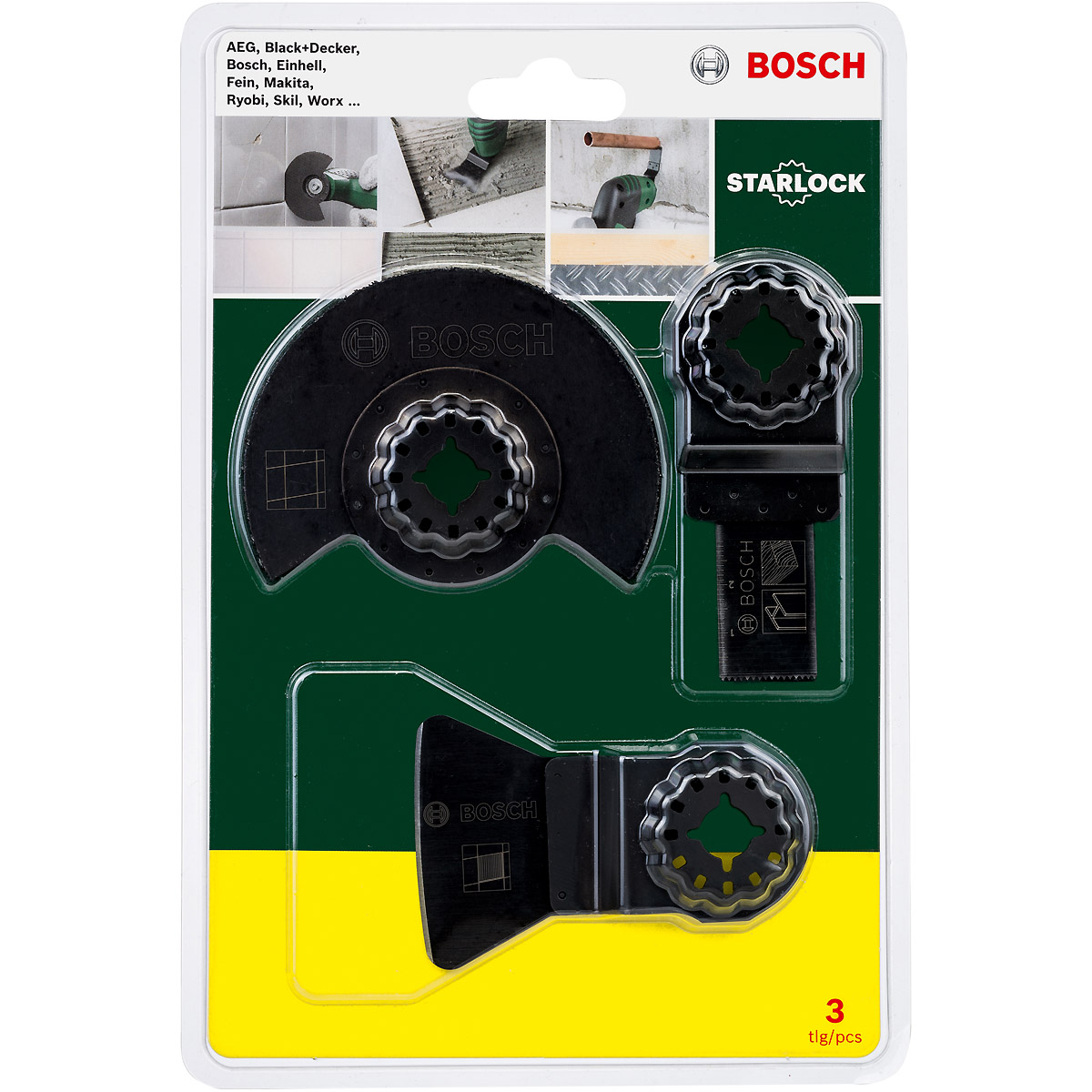 Bosch Starlock Starter-Set Fließen, 3-teilig, für Multifunktionsgeräte