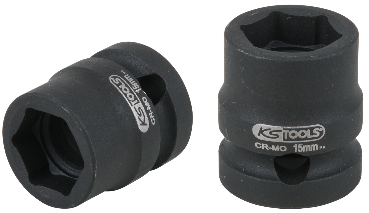 KS Tools 1/2" Sechskant-Kraft-Stecknuss, extra kurz, 15,0 mm