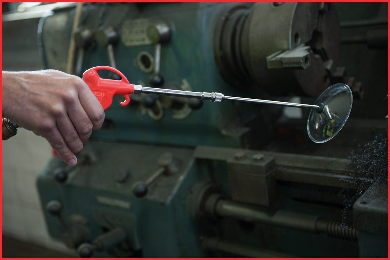 KS Tools Teleskop-Druckluft-Ausblaspistole 90-190mm mit Schutzschild