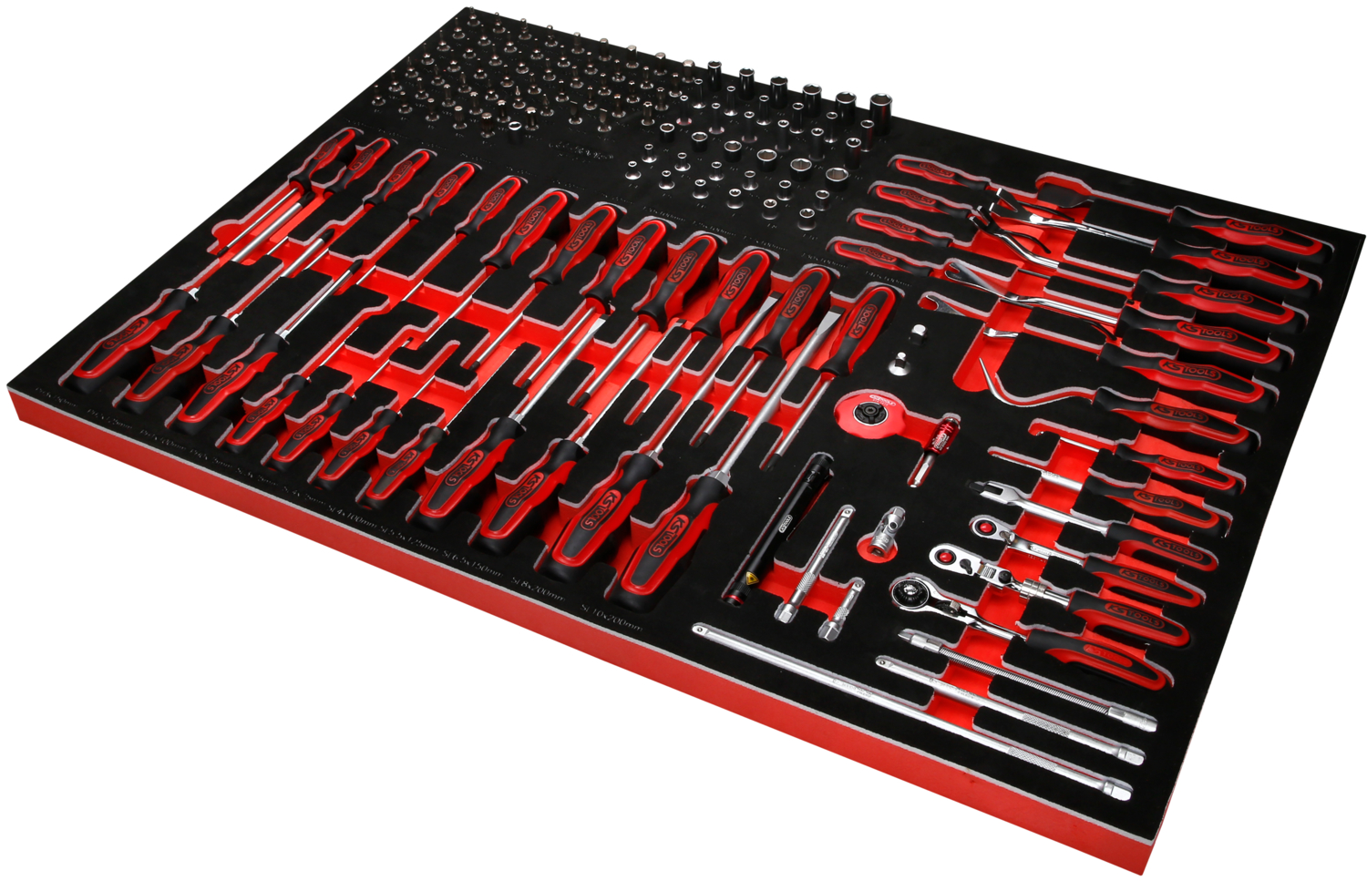 KS Tools 1-4'' Steckschlüssel- - und Schraubendreher-Satz in Schaumstoffeinlage, 142-tlg