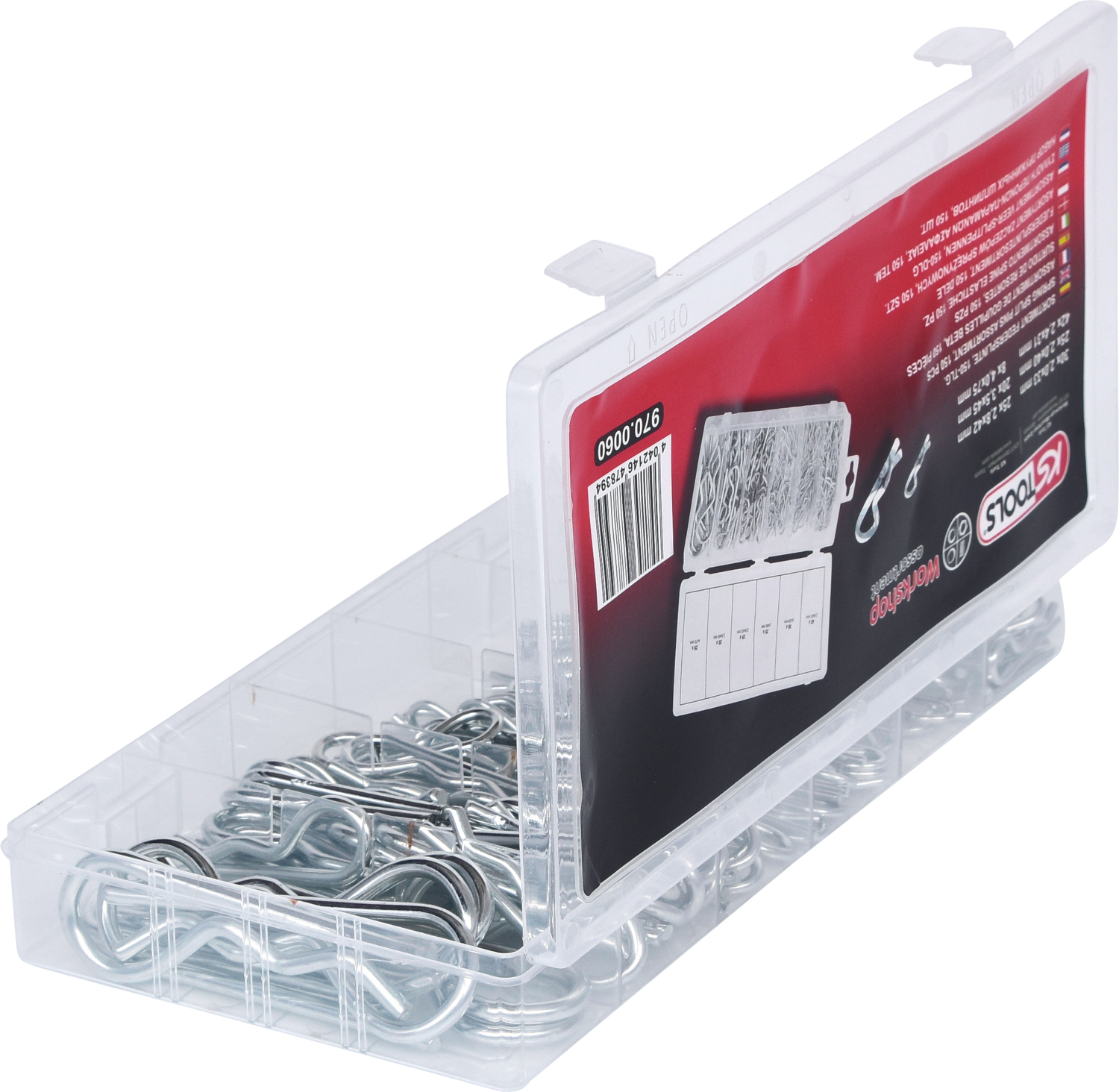 KS Tools Sortiment Federsplinte, 1,8x33 - 3,9x75, 150-tlg