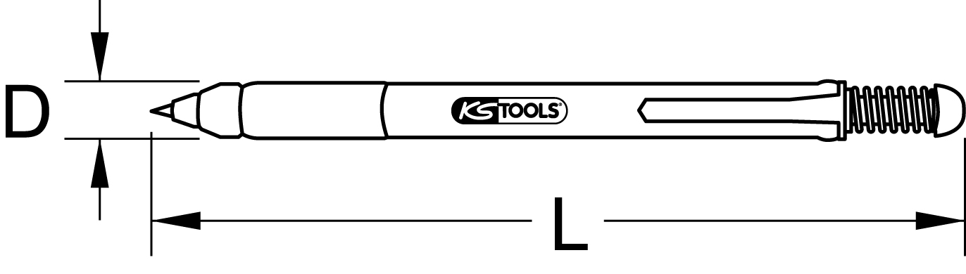 KS Tools Anreißnadel in Kugelschreiberform, 150mm