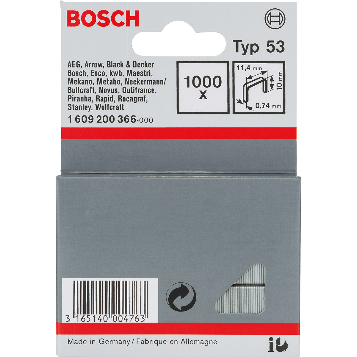 Bosch Feindrahtklammer Typ 53, 11,4mm breit