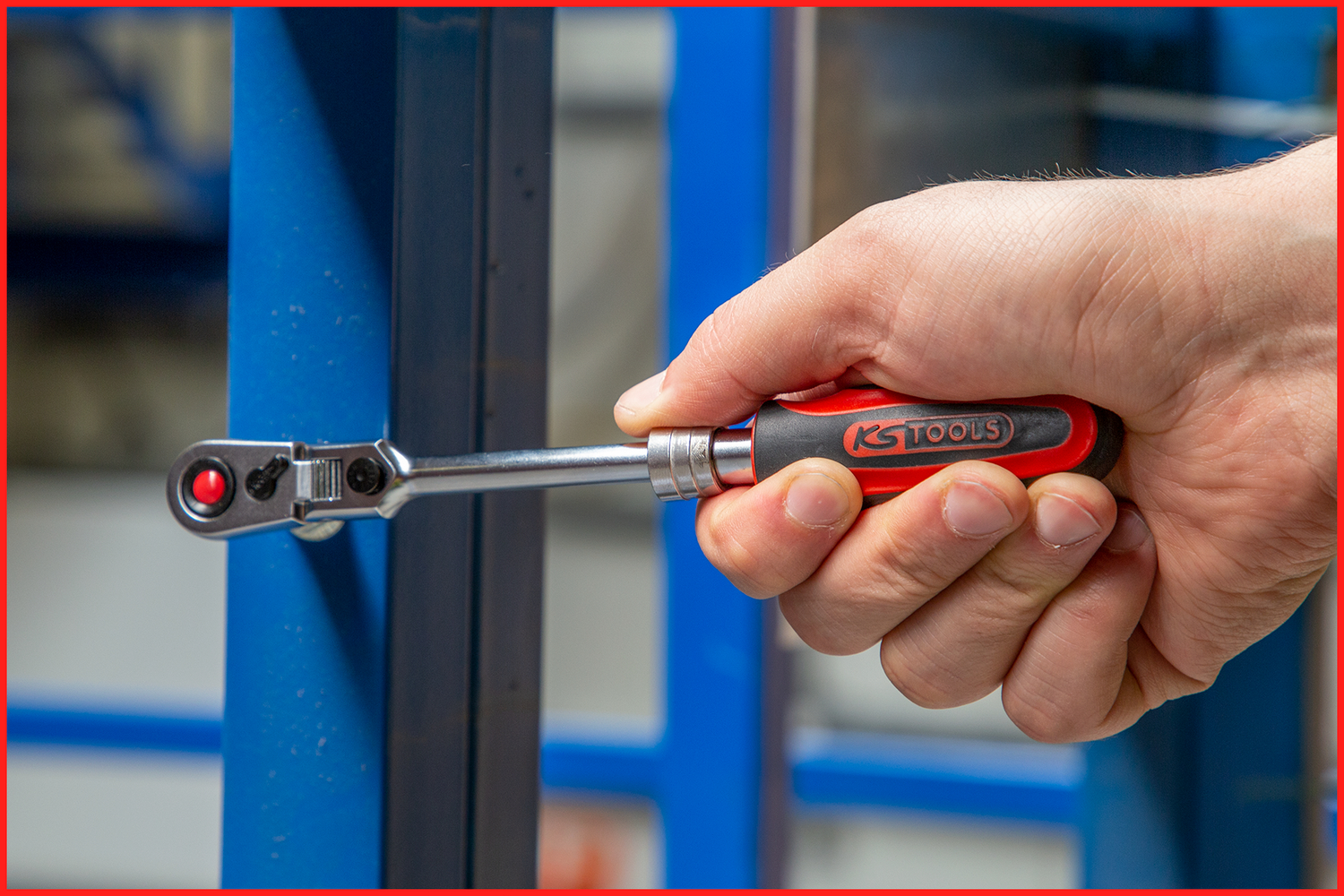 KS Tools 1/4" SlimPOWER Teleskop-Gelenk-Umschaltknarre, 72 Zahn