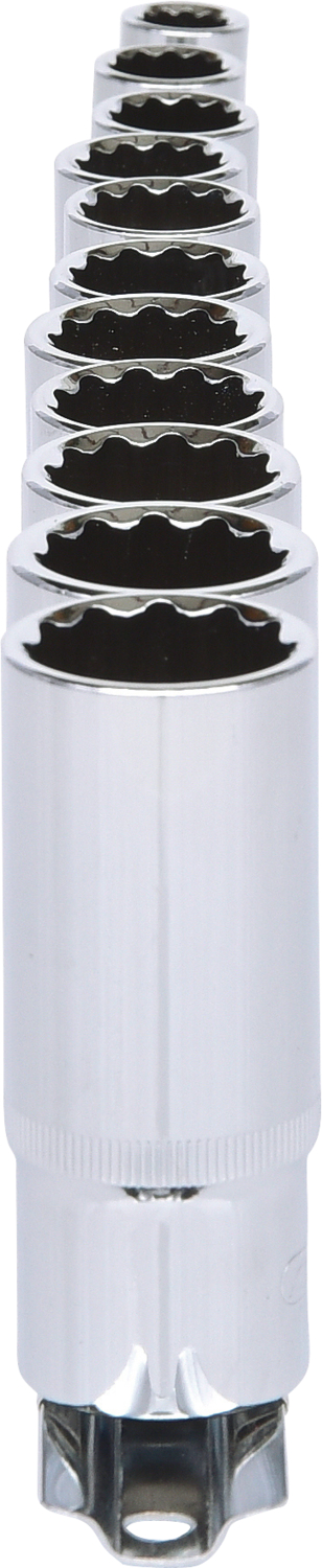 KS Tools 3/8" CHROMEplus 12-kant-Stecknuss-Satz, lang, 11-tlg 8-19mm