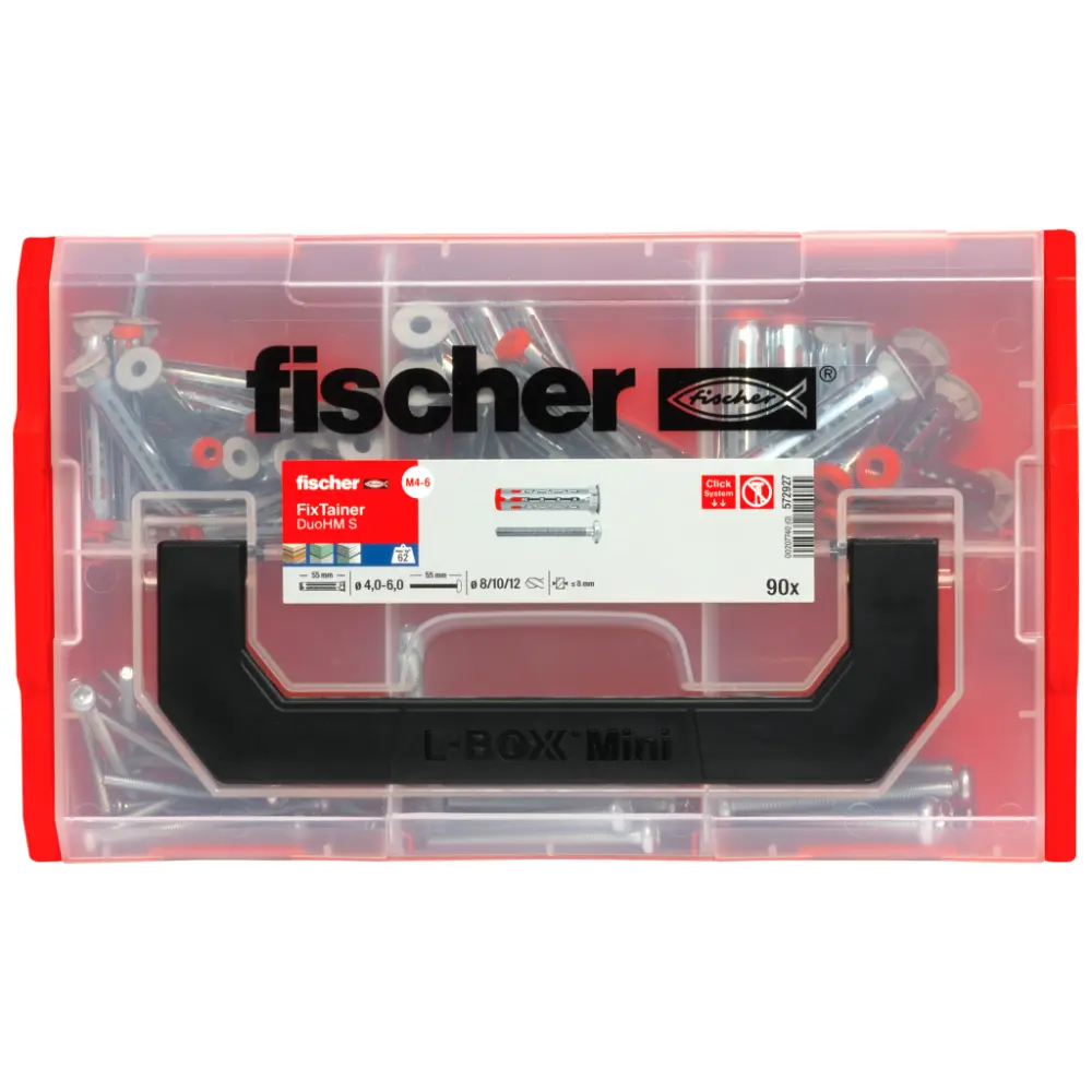 Fischer FixTainer Box - Hohlraumdübel DuoHM mit Panhead-Schraube, TX