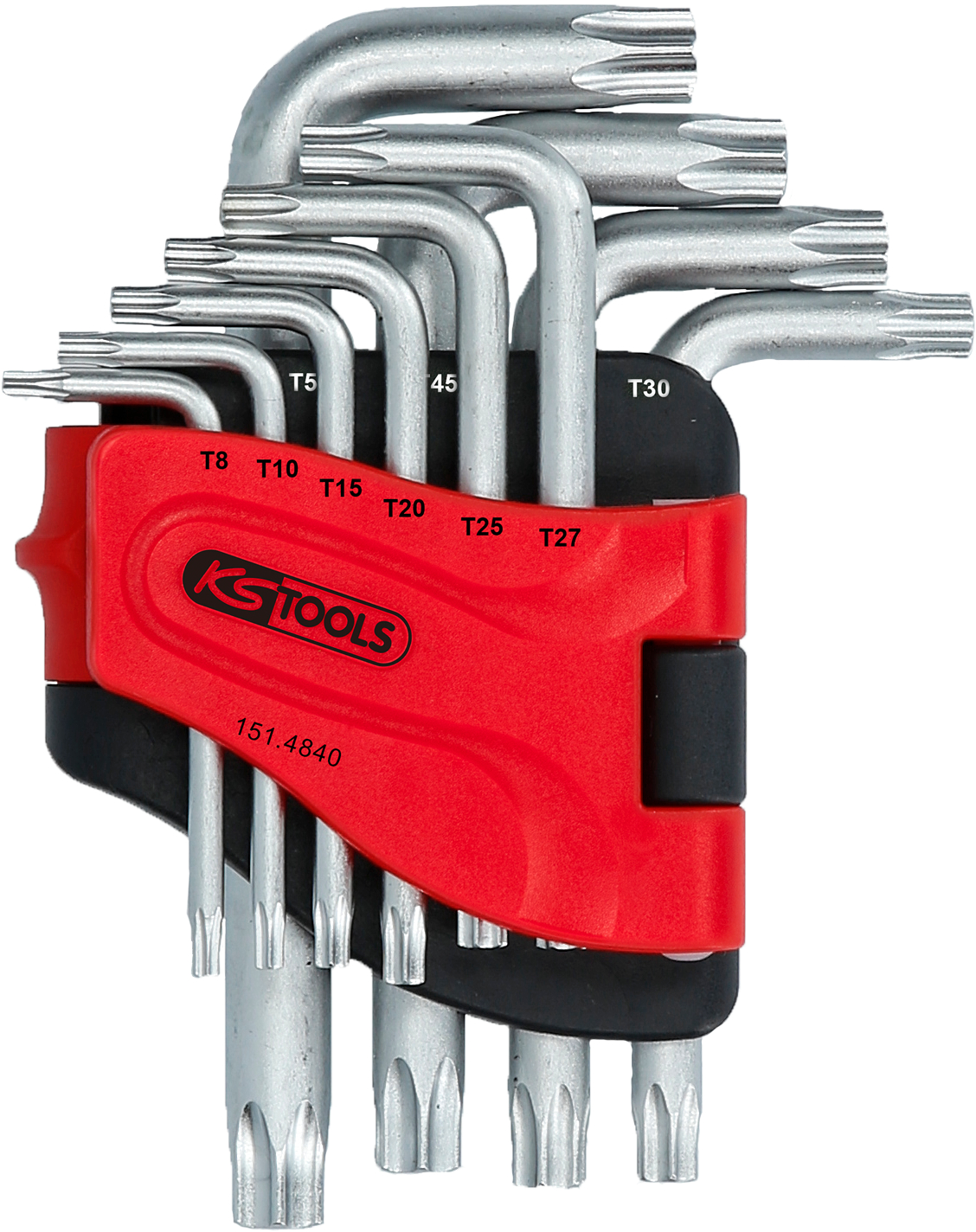KS Tools Torx-Winkelstiftschlüssel-Satz mit Bohrung, kurz, 10-tlg, TB8-TB50