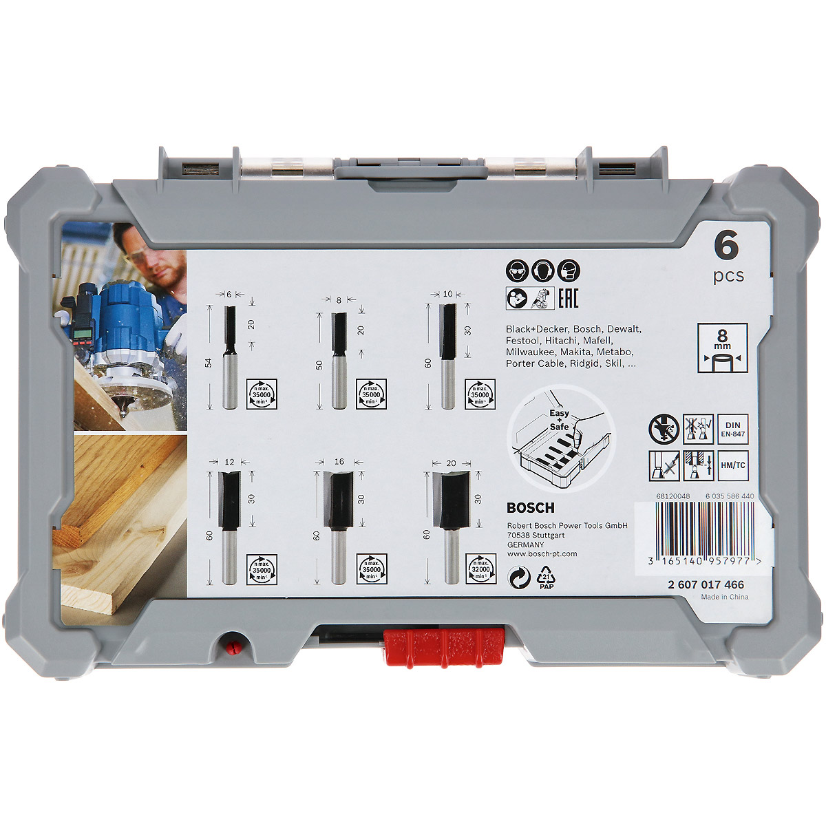 Bosch PRO 6-tlg. Nutfräser-Set, 8mm Schaft