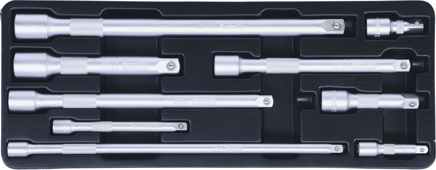 KS Tools 1/4"+3/8"+1/2" Verlängerungs-Satz, 9-tlg