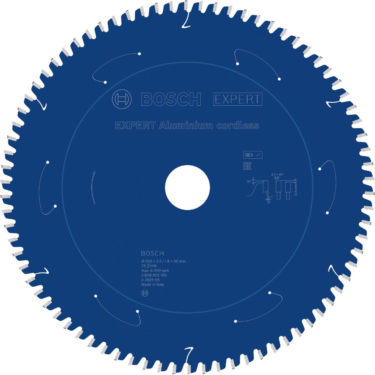 Bosch EXPERT Aluminium Kreissägeblatt, 250x30 mm, Z78