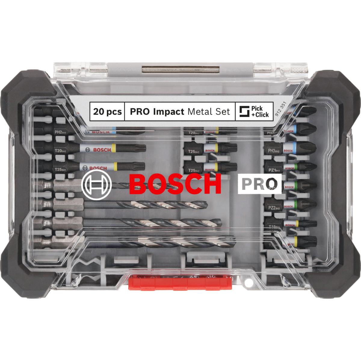 Bosch PRO Impact Schrauberbits und Metallbohrer Mixed, 20-teiliges Set