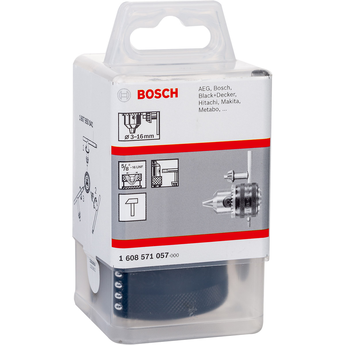 Bosch Zahnkranzbohrfutter bis 16 mm, 3 - 16 mm, mit Spannkraftsicherung