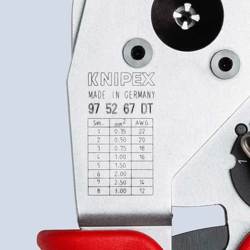 KNIPEX Vierdorncrimpzange für DT-Kontakte 230 mm
