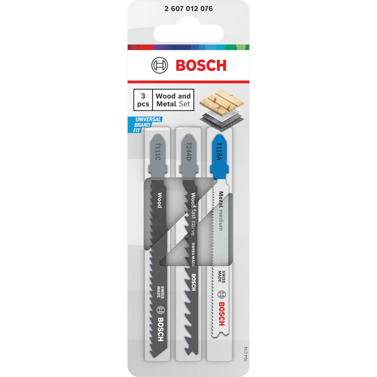 Bosch Stichsägeblatt Set Wood and Metal Basic, 3-tlg.