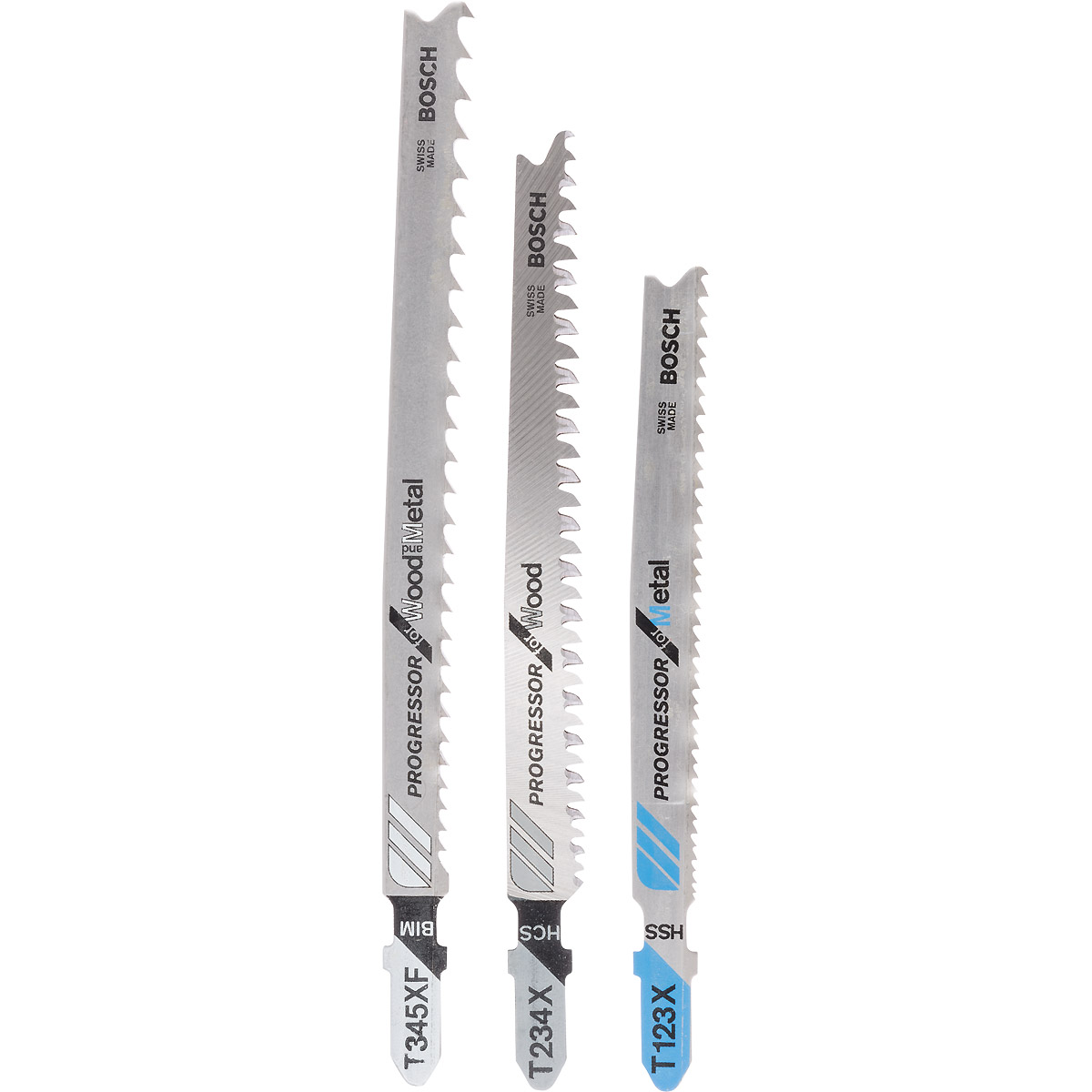 Bosch Stichsägeblatt-Set Progessor for Wood and Metal, 3-teilig, Einnockenschaft