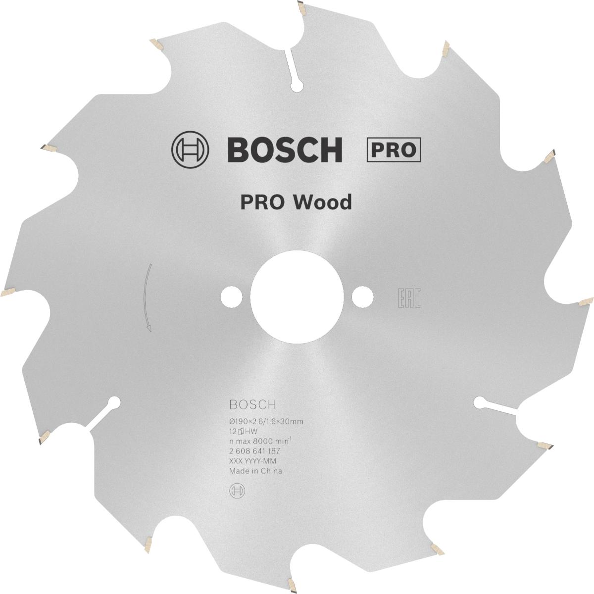 Bosch PRO Kreissägeblatt Optiline Wood für Handkreissägen ø 190 mm, 30 mm Bohrung