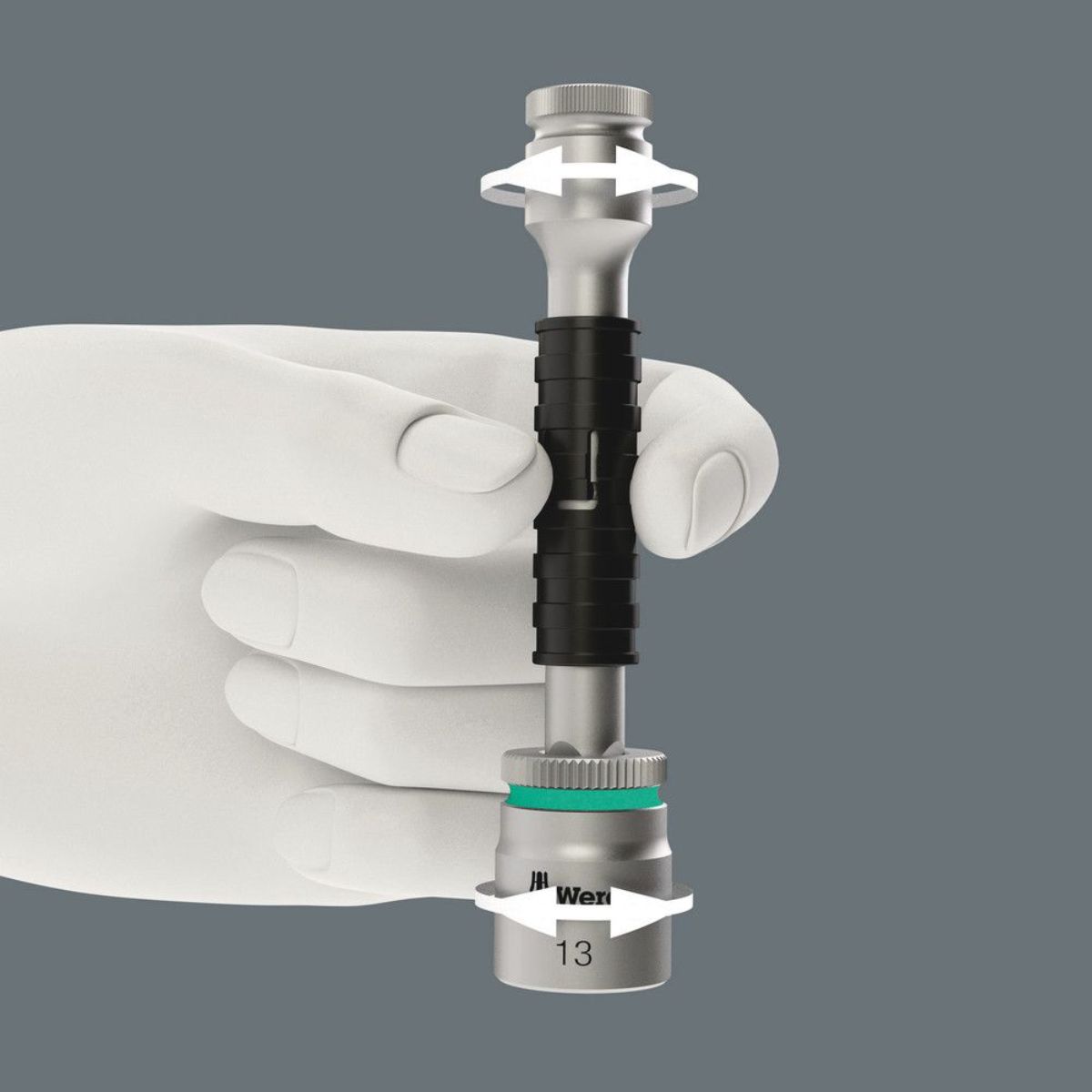 Wera 8796 SB Zyklop-Verlängerung "flexible-lock" mit Schnelldrehhülse, kurz, 3/8"