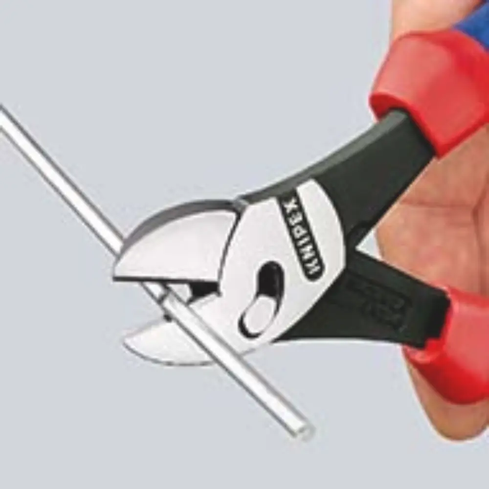 KNIPEX TwinForce Hochleistungs-Seitenschneider mit Öffnungsfeder schwarz atramentiert 180 mm