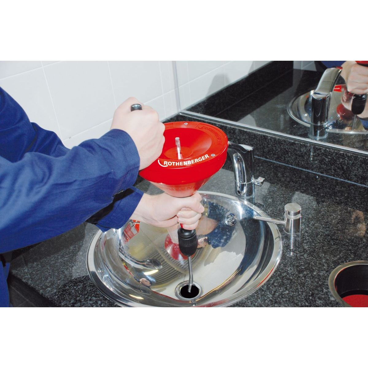 Rothenberger ROSPI 8 H+E Plus, Hand- und Elektro-Rohrreinigungsgerät, 7,5m
