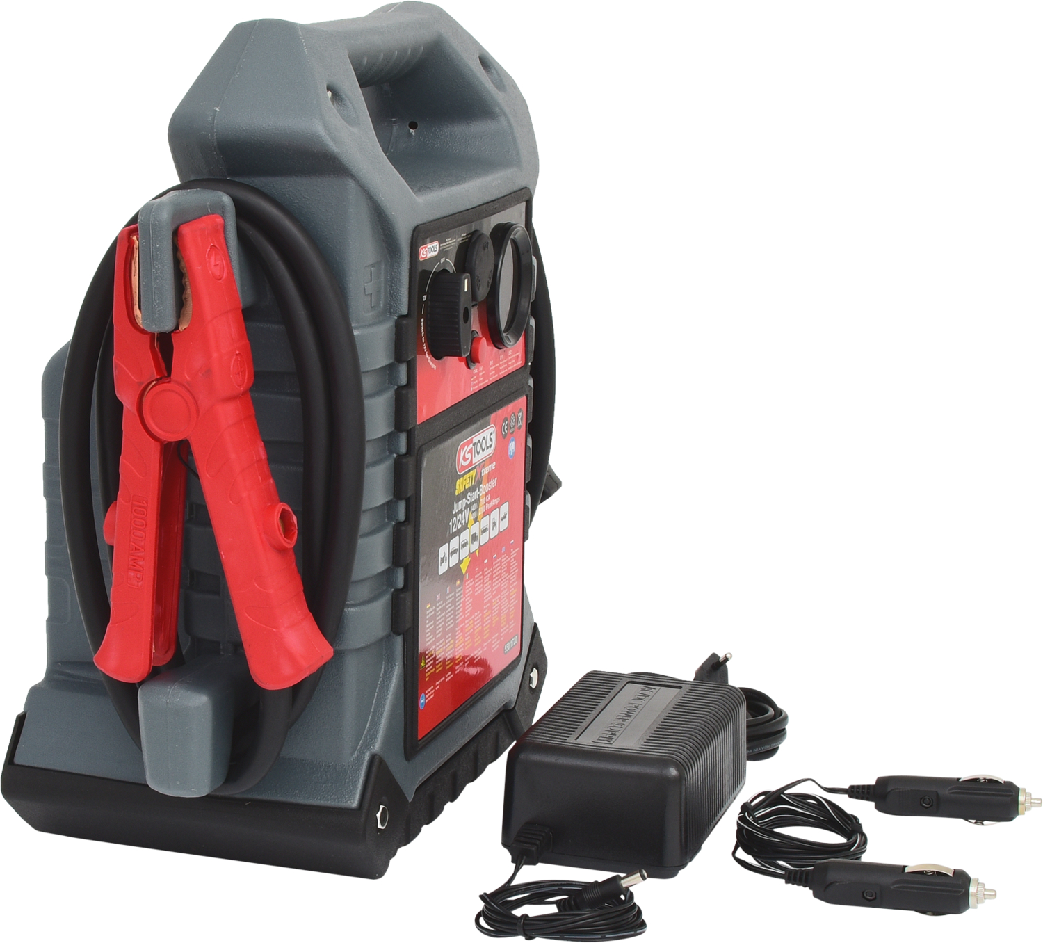 KS Tools 12 V + 24 V Batterie-Booster, mobiles Starthilfegerät 1400 A