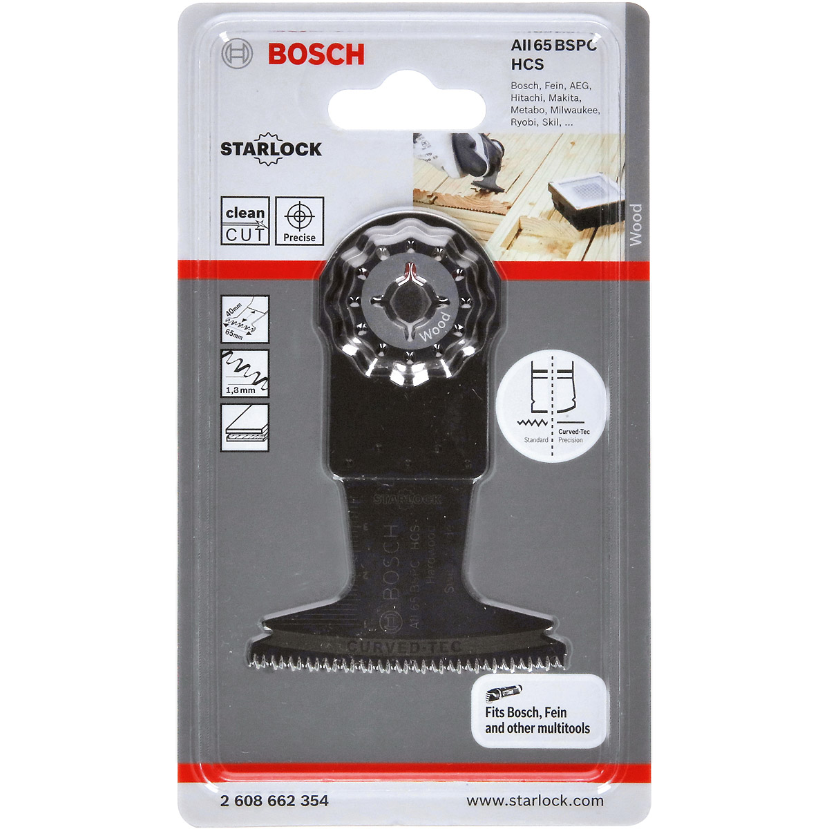 Bosch HCS Tauchsägeblatt AII 65 BSPC Hard Wood, 40 x 65 mm, 1er-Pack
