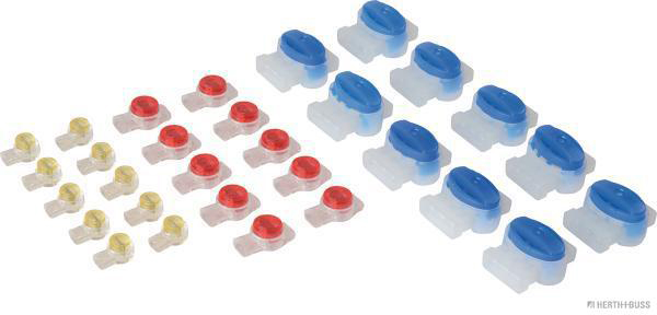 HERTH&BUSS Leitungsverbindersatz, 2 & 3-polig, 10x gelb, 10x rot, 10x blau