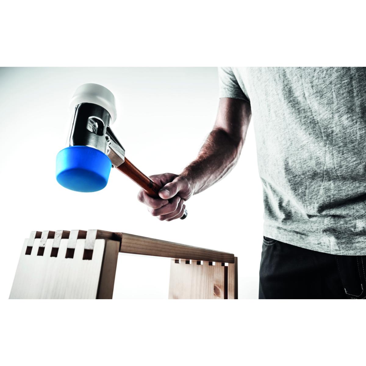 HALDER SIMPLEX - Schonhammer mit Aluminiumgehäuse und Holzstiel, TPE-soft / Superplastik