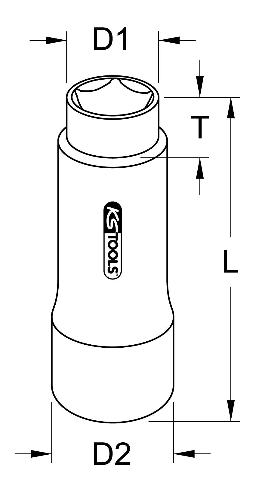 KS Tools Stecknuss für Fünfkant-Schrauben am Bremssattel, 14mm