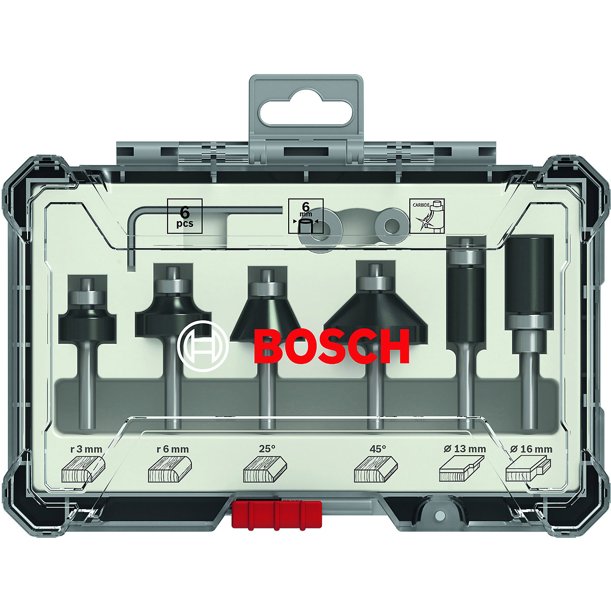 Bosch PRO Rand- und Kantenfräser-Set, 6-mm-Schaft, 6-teilig