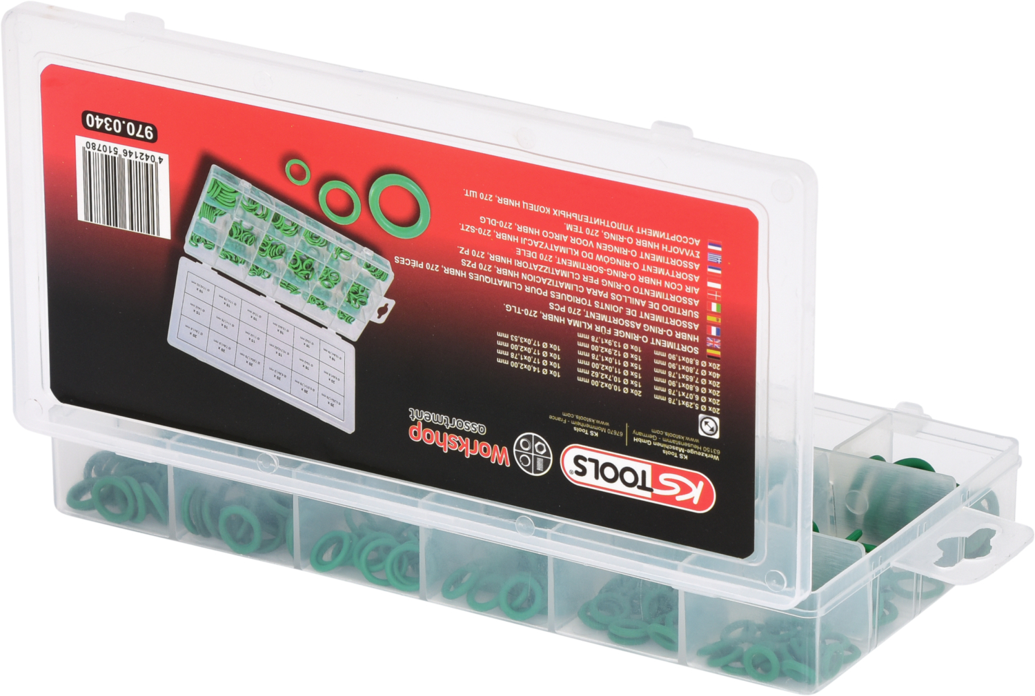 KS Tools Sortiment O-Ringe für Klima, HNBR, 270-tlg