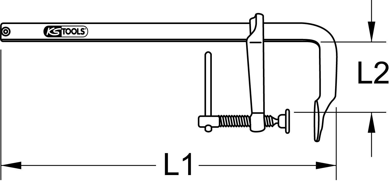 KS Tools U-Schraubzwinge mit Knebel