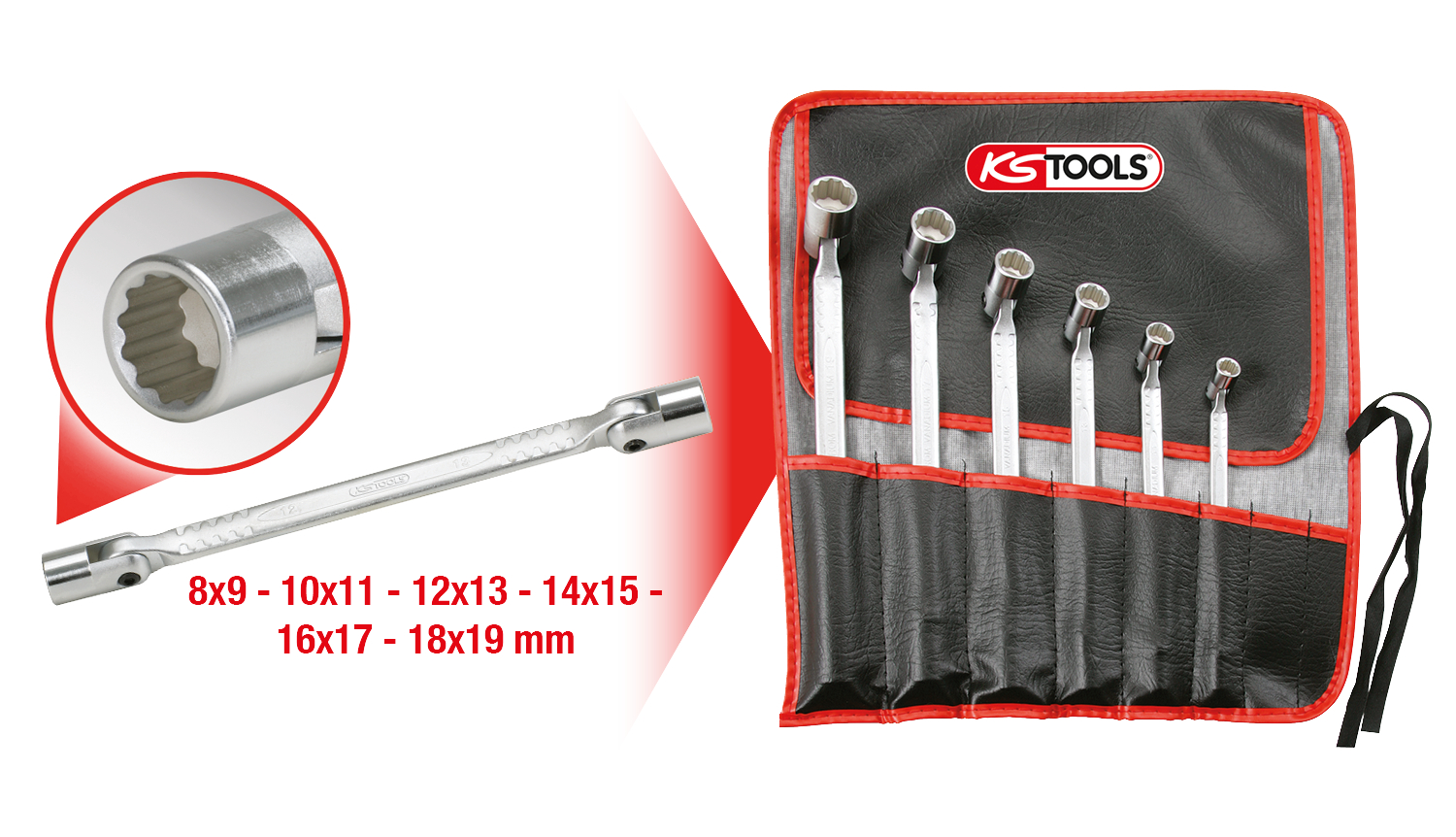 KS Tools Doppel-Gelenkschlüssel-Satz, 6-tlg