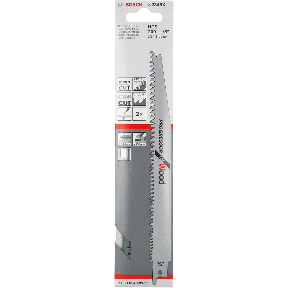 Bosch Säbelsägeblatt S 2345 X, Progressor for Wood