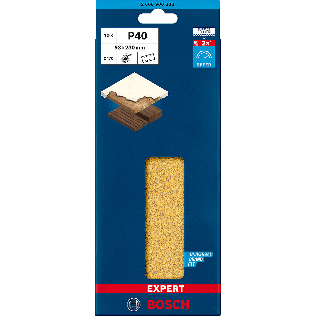Bosch EXPERT C470 Schleifpapier mit 8 Löchern für Schwingschleifer