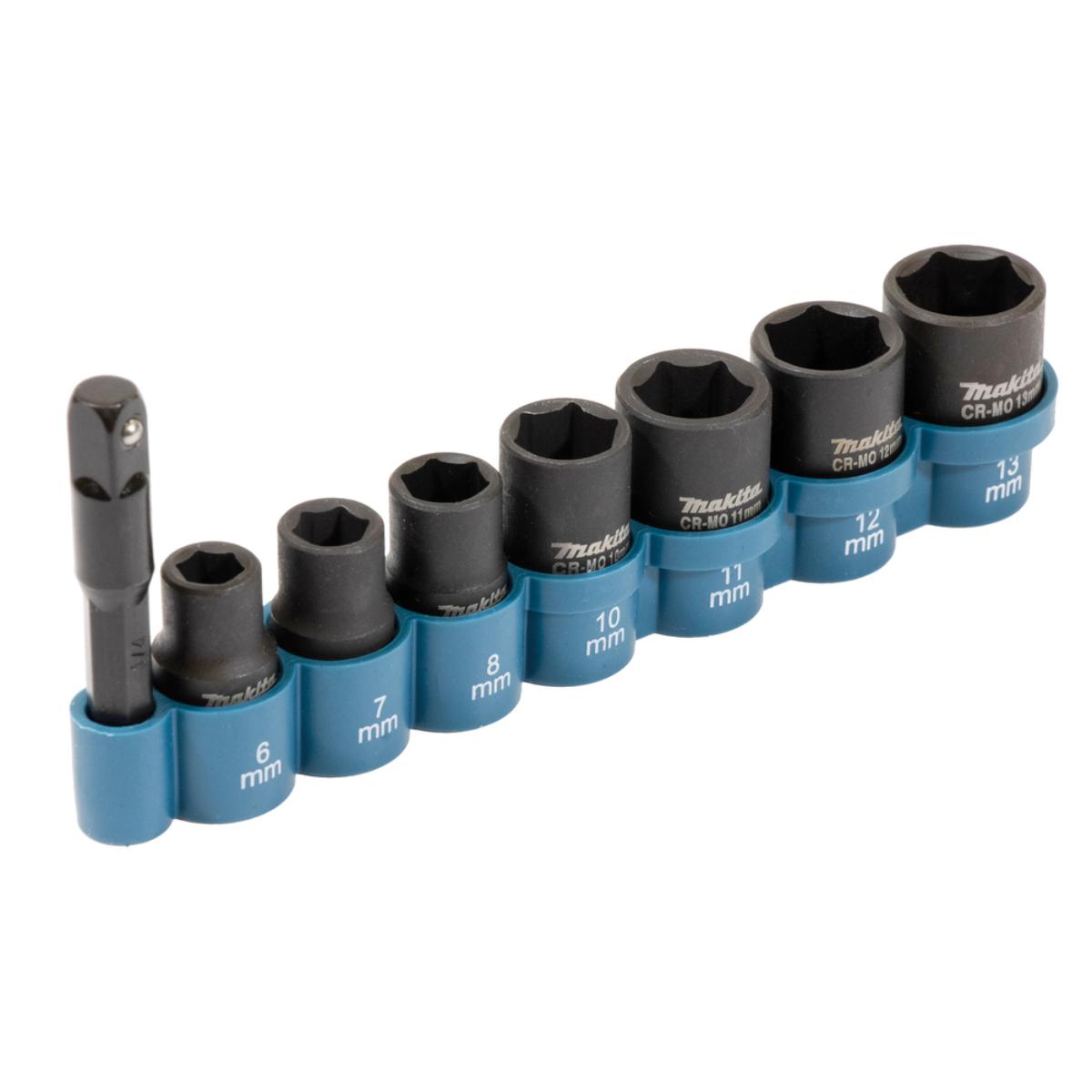 Makita Schlagnuss-Set 8-teilig - 1/4 Zoll-4-kant - E-12289