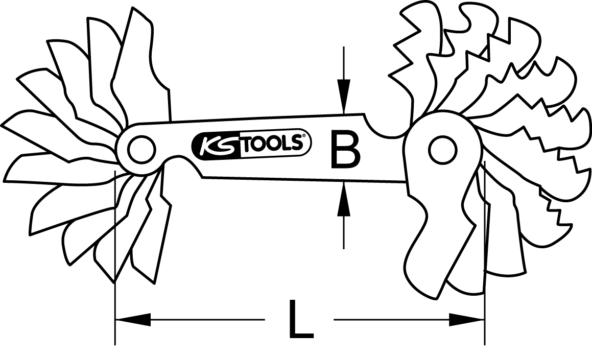 KS Tools Gewindelehre, metrisch, 20-tlg