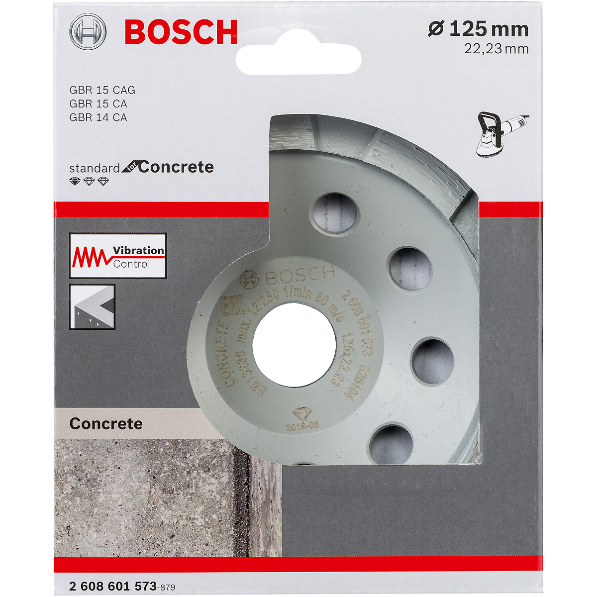 Bosch Diamanttopfscheibe Standard for Concrete, 125 x 22,23 x 5 mm
