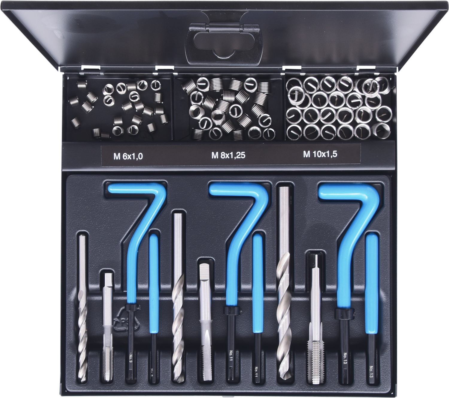 KS Tools Nirostahl Gewinde-Reparatur-Satz M6-M10, 87-tlg